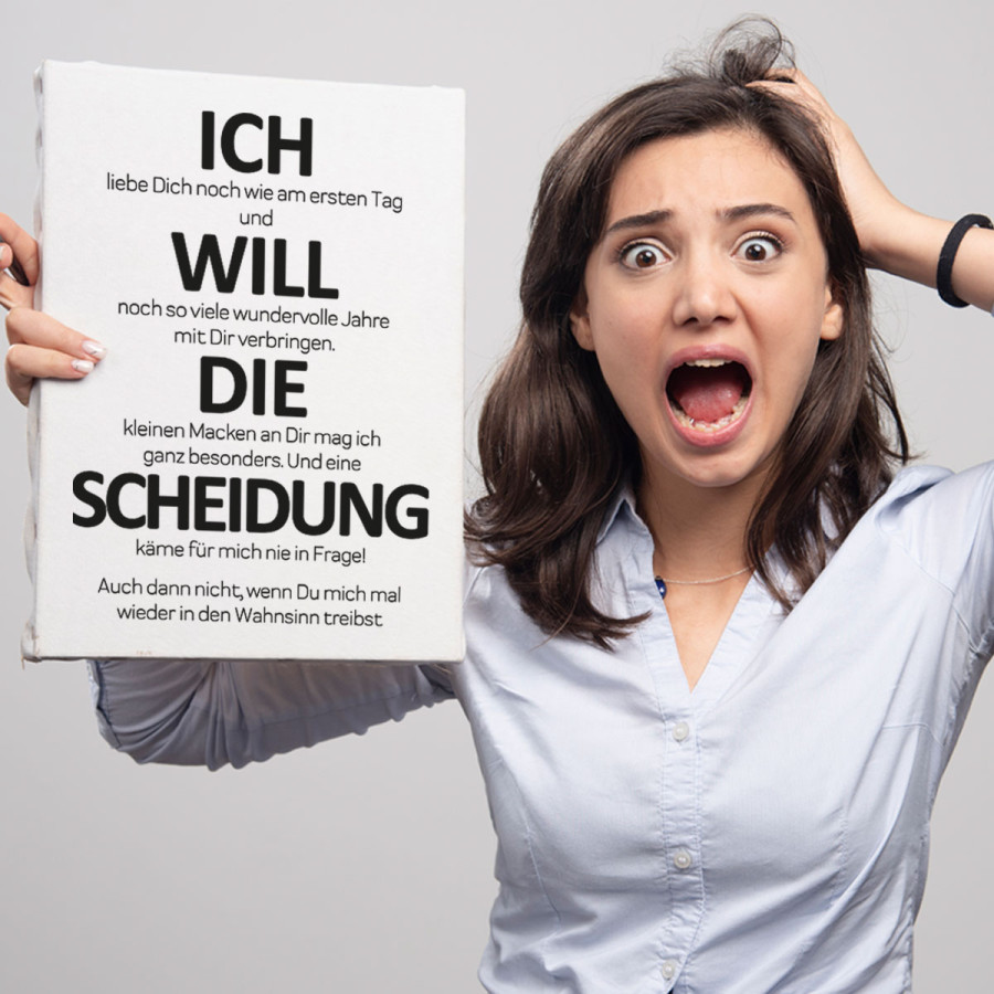 Grußkarte "Ich will die Scheidung"