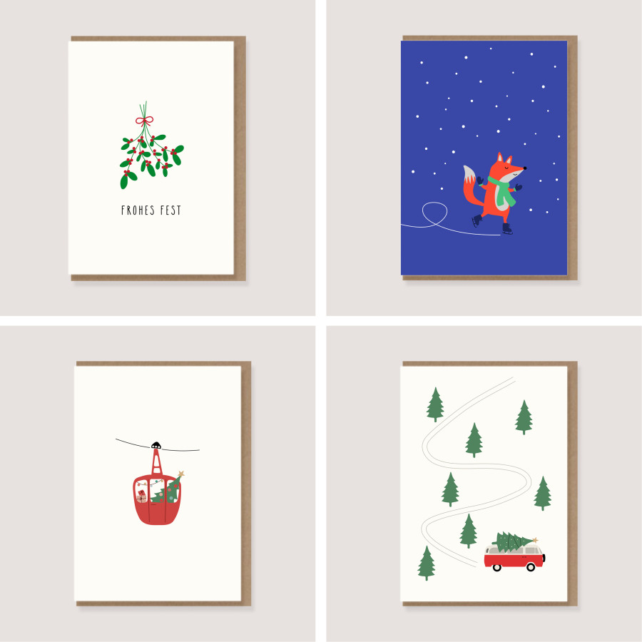 Weihnachtskarten aus Recyclingpapier