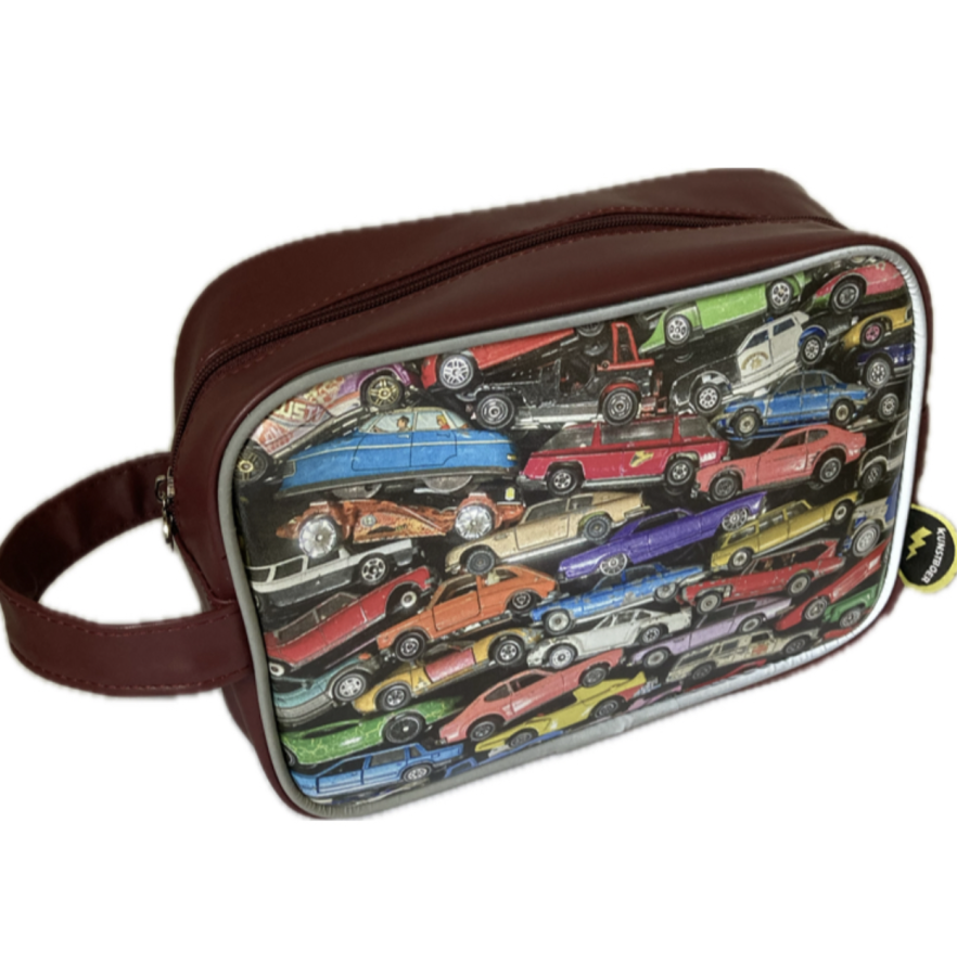 Toiletry bag vintage toy cars